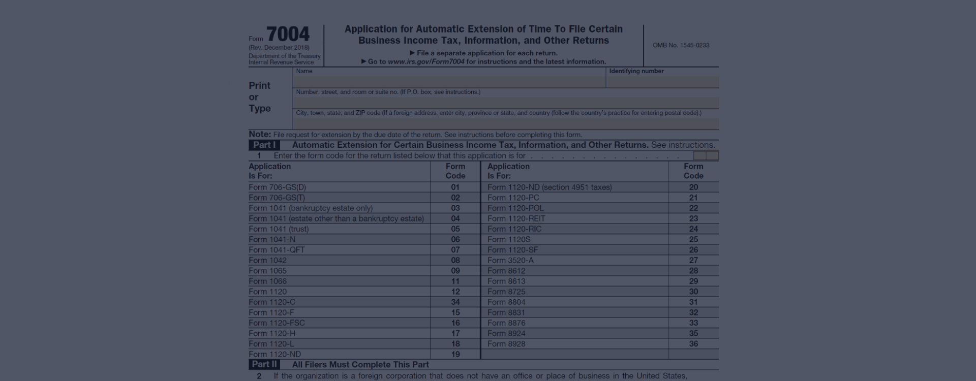 Irs Form 7004 📝 Tax Extension Form 7004 And Instructions For 2022 Pdf To File Fillable And Printable 9073